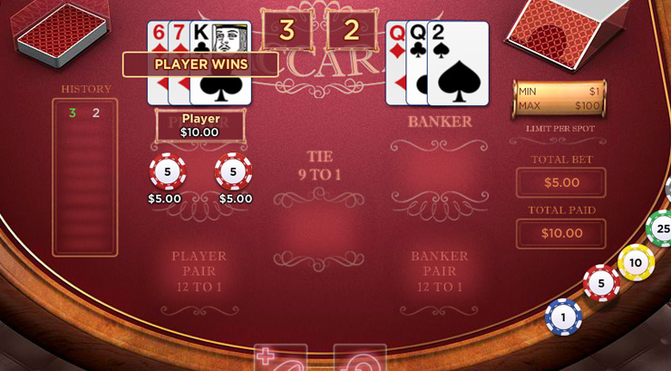 Baccarat Card Game at 777 Casino
