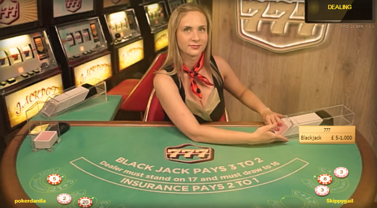 Live blackjack at 777