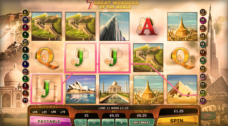 7 Great Wonders of the World Slot Game at 777 Casino