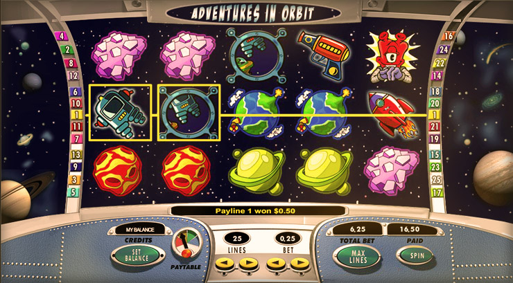 Adventures in Orbit Slot Game at 777 Casino
