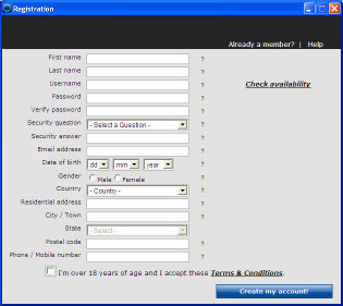 Registrierungsformular