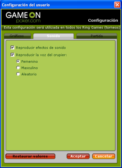 User Settings