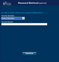 Login screen