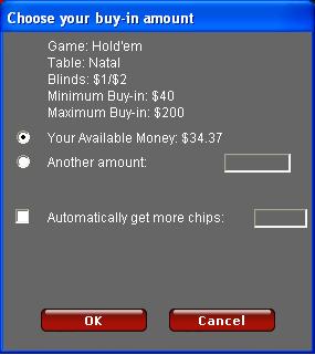 Choose your buy-in amount