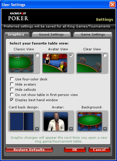 User Settings