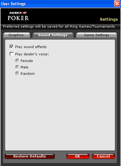User Settings