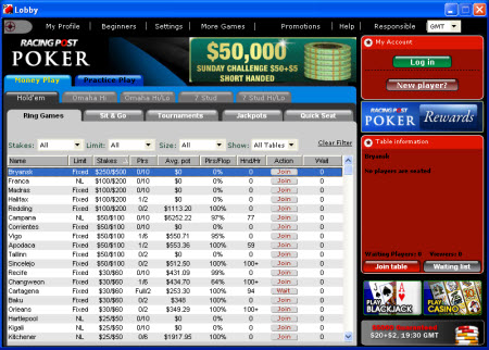 main poker lobby