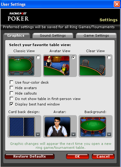 User Settings