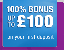 100% bonus up to £100 on your first deposit