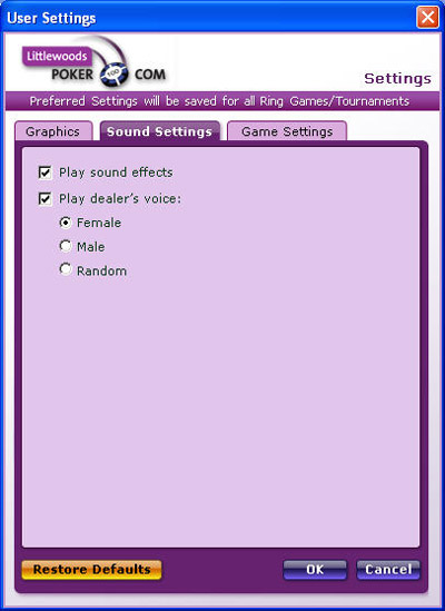 User Settings