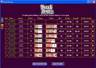 Hand Game History Page