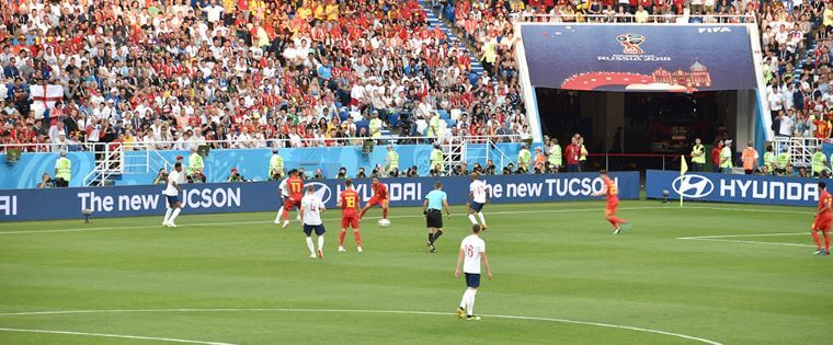 Матч Англия-Бельгия на Чемпионате мира по футболу