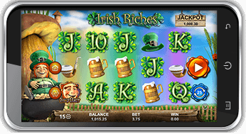 playing irish riches jackpot on mobile