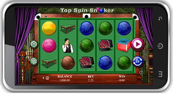playing top spin snooker in mobile