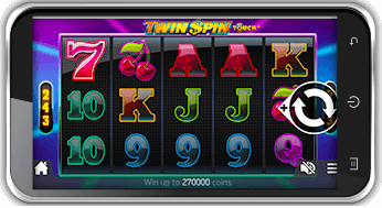 playing twin spin slot on mobile