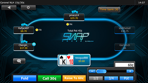 SNAP mit der 888 Poker-App