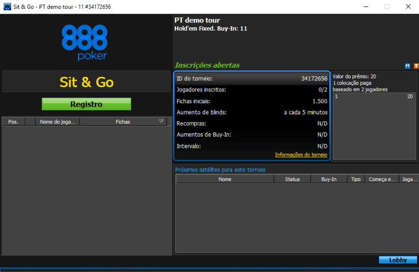 lobby 888 poker portugal